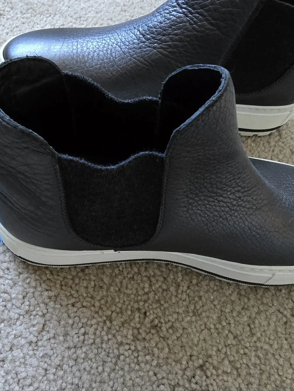 Brunello Cucinelli Black Leather Chukka Boots with White Sole sz 37